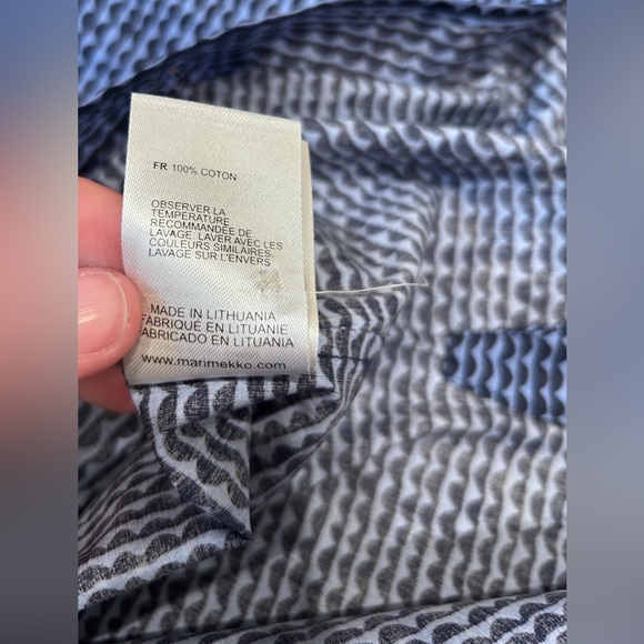 Marimekko Elma Tunic Geometric in Light Blue Long Button Sleeves Size 40/M EUC - Picture 11 of 11